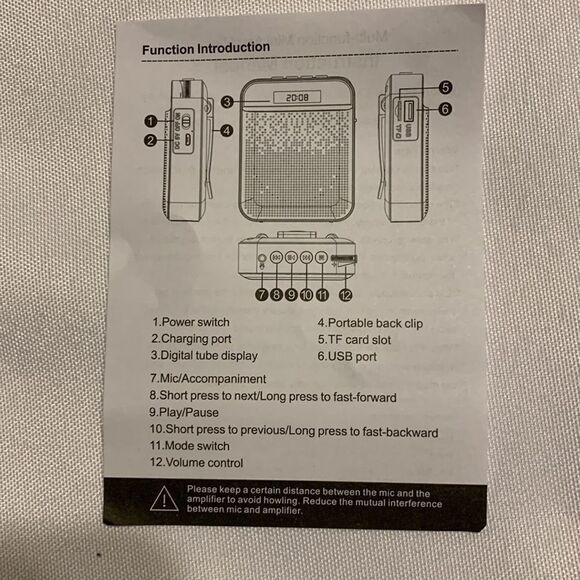 Portable multi-media voice amplifier/MP3 player/FM radio/Bluetooth - Picture 6 of 11